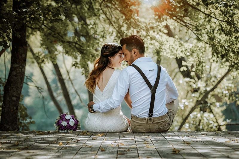 Happy couple at a wedding